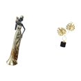 thumbnail image 5 of 2 Pieces African Women Figurine Tribal Lady Statue Leaf Sculpture Resin Material Home Desk Decor Collectible, 5 of 8