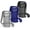 Black+Blue+Gray, variant on Kiibsot 3 Pack Water Bottle Holder with Adjustable Shoulder Strap Water Bottle Carrier Mesh Water Bottle Bag, Lightweight Dog Water Bottle Sleeve Crossbody Water Bottle Pouch