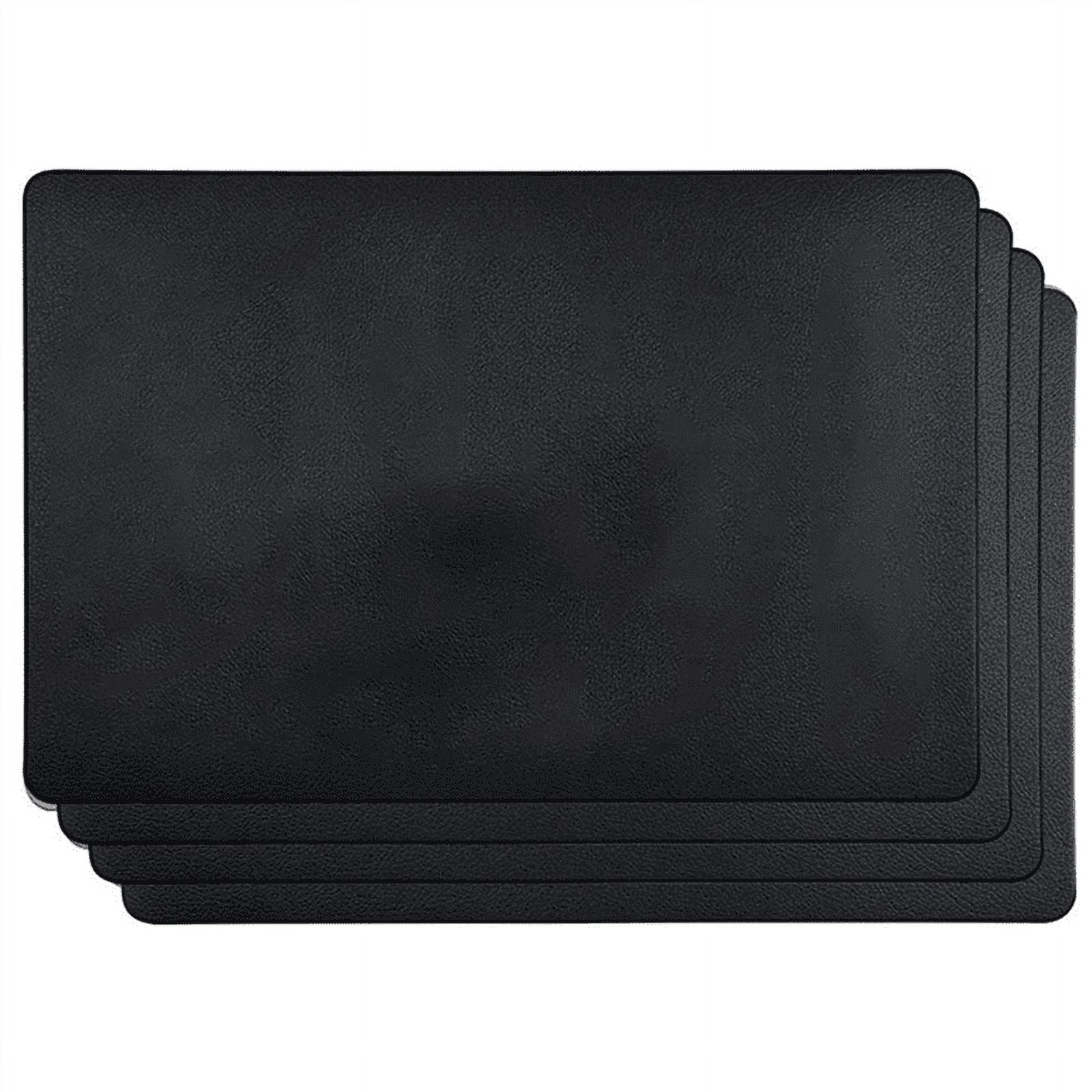12PCS Heat- Artificial Leather Placemats, Waterproof (Black)