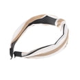 thumbnail image 5 of Unique Bargains 1 Pc Grace Stripe Pattern Wide Cross Knot Headbands for Women Khaki White Black, 5 of 6