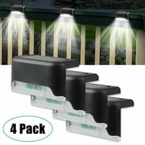 Solar Deck Lights Outdoor, 4 Pack Solar Step Lights Waterproof LED Solar Lights, Solar Fence Lights, Solar Outdoor Lights for Outdoor Railing, Stairs, Yard, and Patio Christmas Decoration Lights