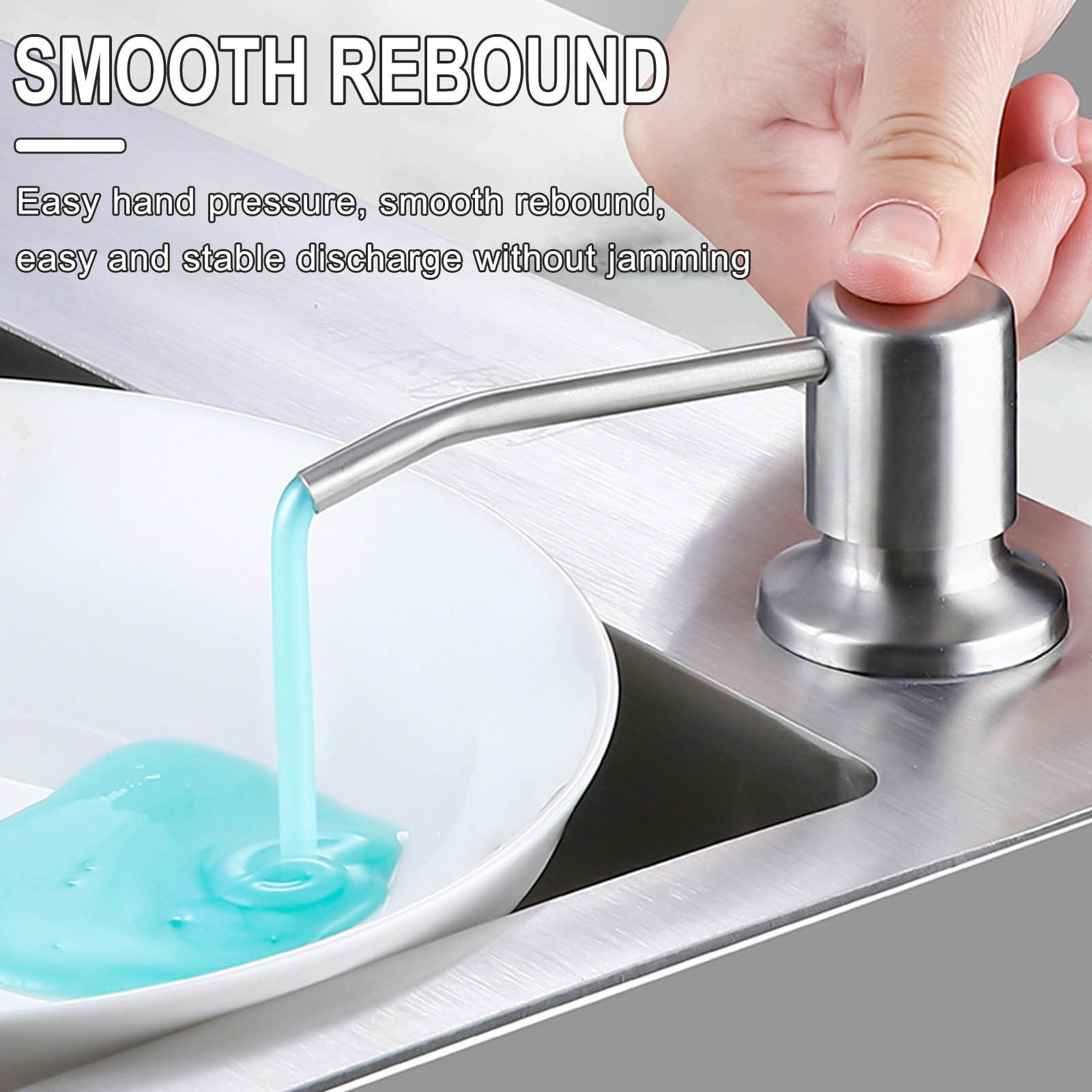 Kitchen Sink Soap Dispenser – Thickened Solid Nozzle With 39.4'' Extension Tube – Enlarged Pump Head – Fits 0.98-1.57 Inch Holes – Corrosion-Resistant – For Dish Soap & Hand Soap