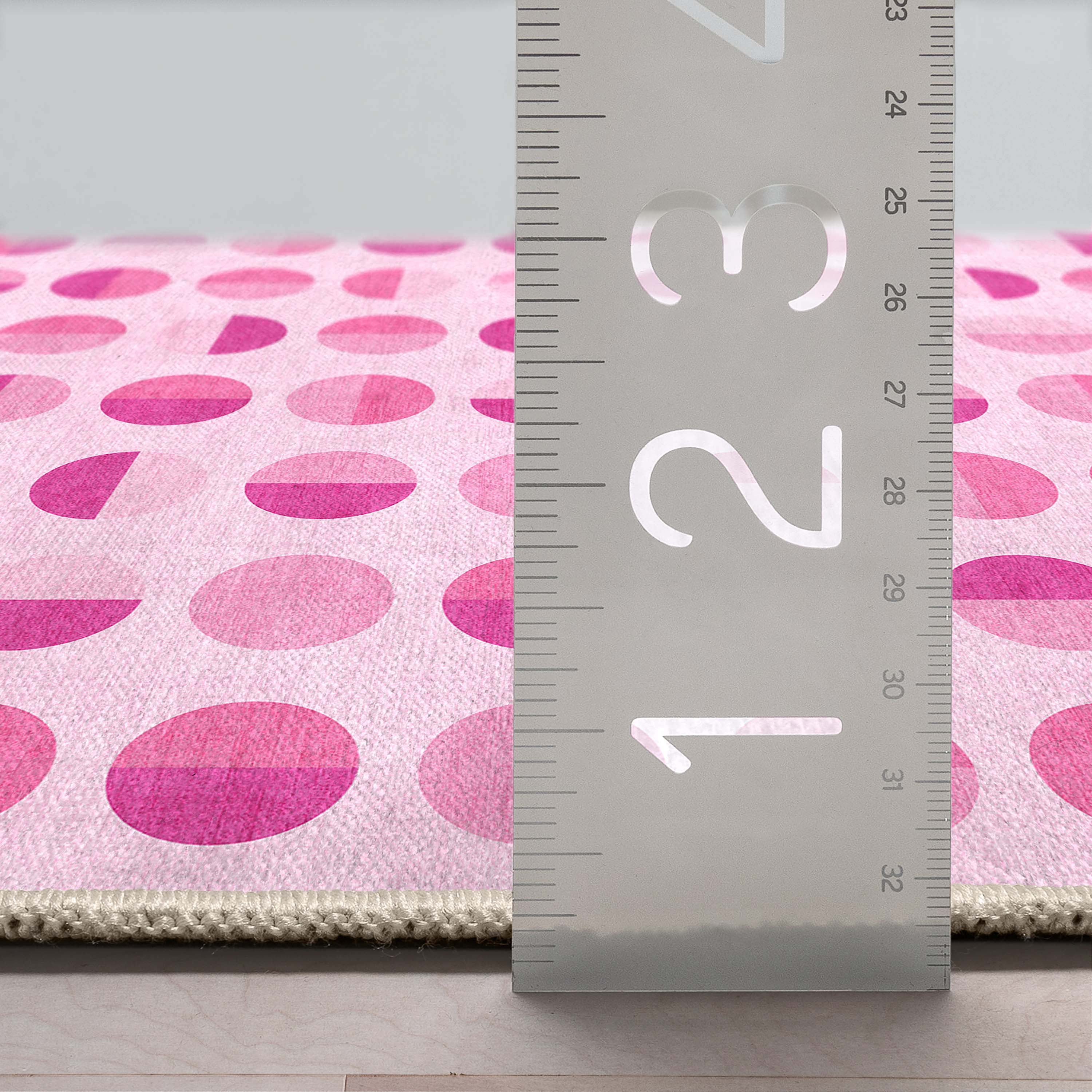 Well Woven Apollo Split Dot Modern Pink Flat Pile Easy to Clean 3'3" x 5' Area Rug for Living Room Dining Room Bedroom and Kitchen
