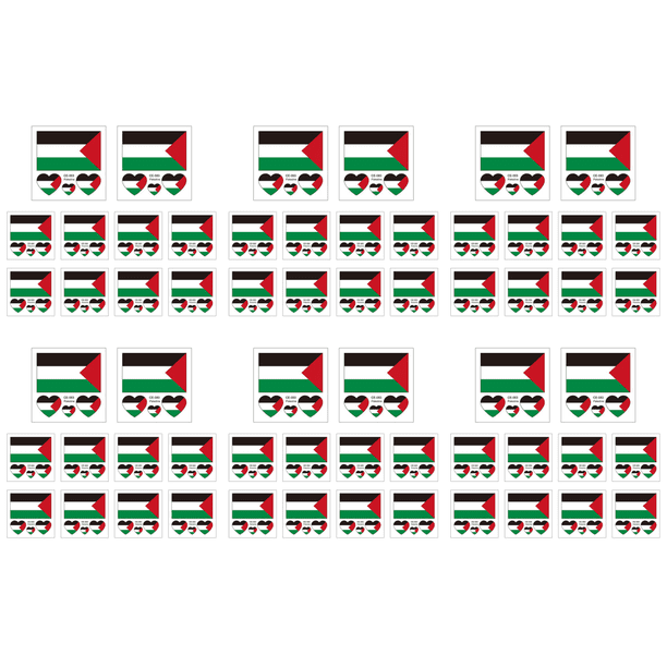 Etiqueta engomada de la bandera pegatinas pequeñas duraderas impermeables Palestina para eventos de desfile 10 Uds.