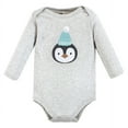 thumbnail image 6 of Hudson Baby Cotton Long-Sleeve Bodysuits, Chill Out Penguin, 3-6 Months, 6 of 7