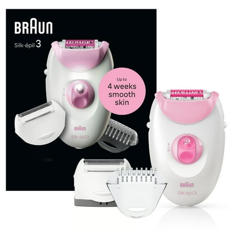 Braun - Silk-épil 3, Epilator for Women for Long-Lasting Hair Removal - White/Pink