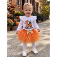 thumbnail image 5 of RUINIXCW Baby Girl Halloween Outfit Printed Long Sleeve Romper Tulle Skirt Headband, 5 of 8