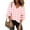 Pink tops for women, variant on Womens Blouses and Tops Dressy Mesh Patchwork Flared Sleeve Loose Fit Chiffon Pullover Shirts 2024 Summer V-Neck 3/4 Sleeve Plaid Print Casual Blouses Pink XXL
