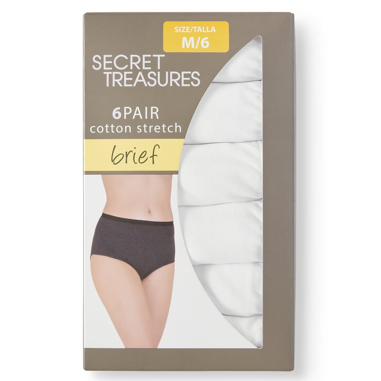 Secret Treasures Women's Cotton Stretch Hipster Panties, 6-Pack 