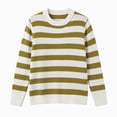 thumbnail image 6 of Fesfesfes Women's Striped Color Block Knit Sweater Round Neck Long Sleeve Soft Warm Cozy Lightweight Casual Pullover Top for Fall Winter Daily Wear, 6 of 6