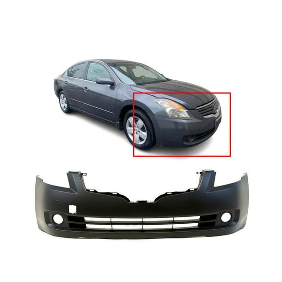 DCP Primed Front Bumper Cover Fascia for 2007-2009 Nissan Altima Base Hybrid SE S SL