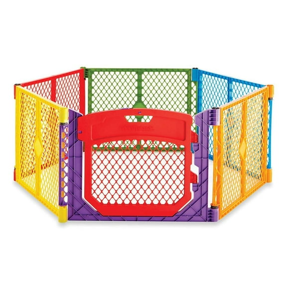 Barrière en Plastique Superyard Colorplay Ultimate 6 Panneaux de North States, avec Porte Facile à Ouvrir pour les enfants et les animaux domestiques