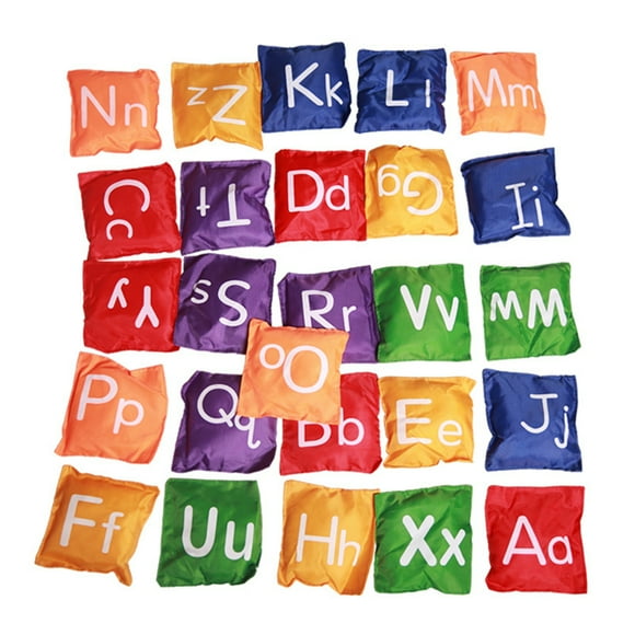 Bangcool 26PCS Kids Bean Bag Teaching Alphabet Interactive Cornhole Bag Cornhole Toss Bag