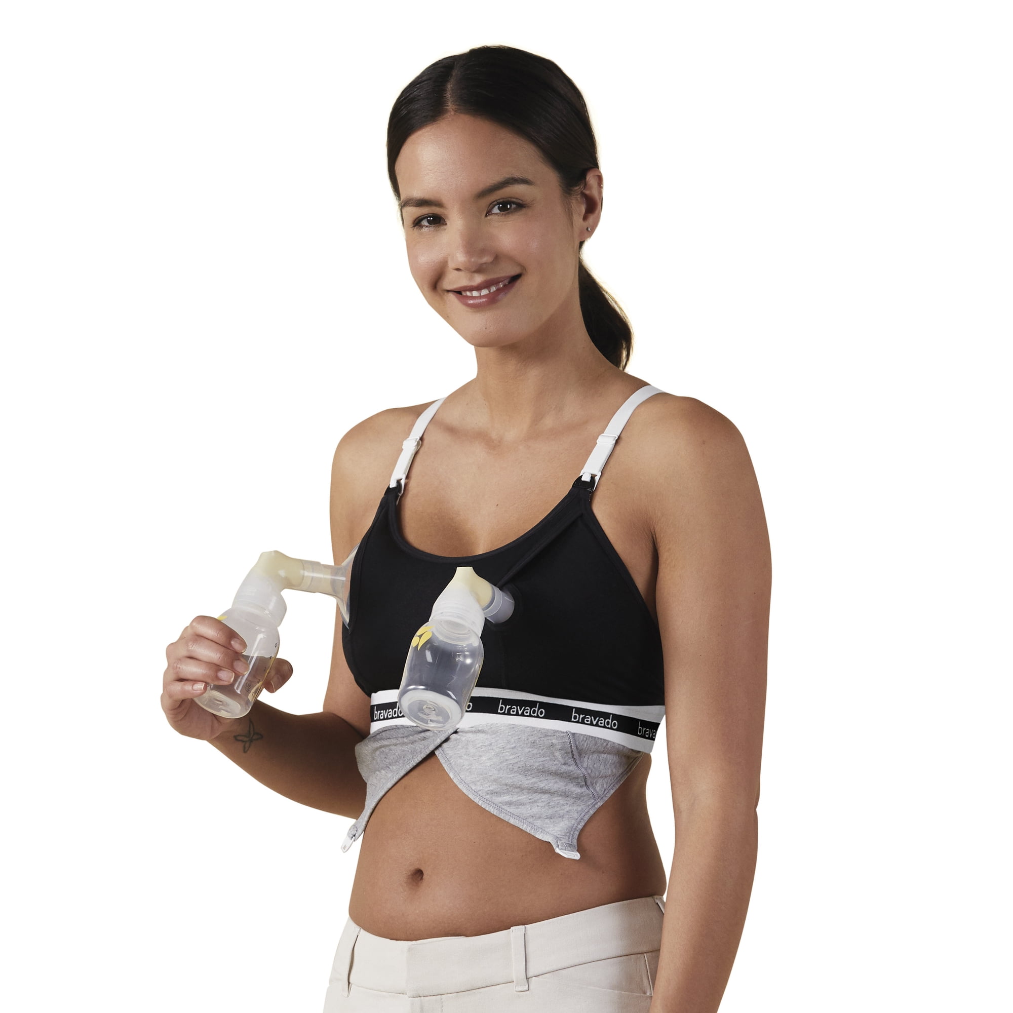 BRAVADO! DESIGNS Women’s Hands-Free Clip and Pump Strapless Pumping Accessory | Black | S
