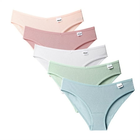 

NEGJ Women s 5 Pcs Panties Underwear Bikini Thongs Panties Briefs