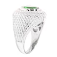 thumbnail image 2 of Sterling Silver Natural Oval Peridot Wide Textured Ring, 2 of 3