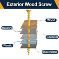 thumbnail image 3 of #8x2-1/2" Wood Screws, 300pcs/3lbs Torx Drive Self Drilling Tan Deck Screws with Drive Bit Included, Exterior Wood Screws for Decking, Fencing, Cabinetry, Furniture & DIY Wood Projects, 3 of 6