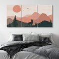 thumbnail image 2 of PixonSign Canvas Print Wall Art Set Dear Walks ATOP The Mountain Animals Wilderness Illustrations Modern Art Southwest Scenic Relax/Calm Multicolor Warm Boho Decor for Living Room, Bedroom - 16"x24"x3, 2 of 5
