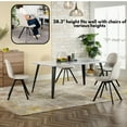 thumbnail image 6 of HomyLin Rectangular Dining Table for 4-6 with Wooden Table Top and Metal Steel Legs, White Marble, 6 of 7