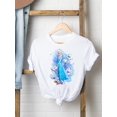thumbnail image 1 of Disney Mickey Mouse Tee Shirt Casual Fashion Princess Watercolor Women Print Clothing Cartoon Graphic Short Sleeve T-shirtsM Gao Jinjia LED, 1 of 2