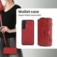thumbnail image 2 of Dteck Wallet Case for Samsung Galaxy S24 Case 2024 , Protective PU Leather Zipper Purse 2 in 1 Detachable Magnetic Case with Crossbody Shoulder Wristlet Strap 13 Card Holder for Samsung S24,Red, 2 of 8