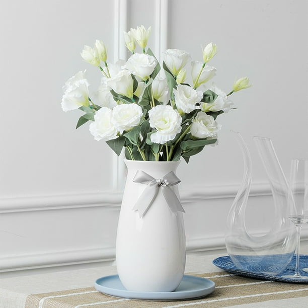 pstuiky Arreglo floral artificial de eustoma para decoración del hogar, sala de estar, accesorios para fotografía de bodas