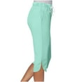 thumbnail image 3 of Capri Pants for Women Summer Casual Dressy Yoga Capris High Waisted Side Slit Pull On Capri Leggings with Pockets, 3 of 7