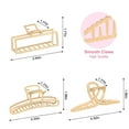 thumbnail image 4 of 6 Pack Large Metal Hair Claw Clips - 4 Inch Big gold hair clips,Perfect Jaw hair clamps for Women and Thinner,Thick hair styling,Strong Hold Hair,Fashion Hair Accessories (Style 1), 4 of 8