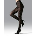 thumbnail image 4 of Natori Leopard Print Semi-Opaque Net Tights - Womens - Female, Small, Black, 4 of 5