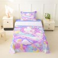 thumbnail image 2 of Manfei Sleeping Axolotl Twin Sheets, Dreamy Moon Cloud Bedding, Pastel Purple, 3 Pieces, 1 Flat Sheet, 1 Fitted Sheet and 1 Pillowcase, 2 of 6