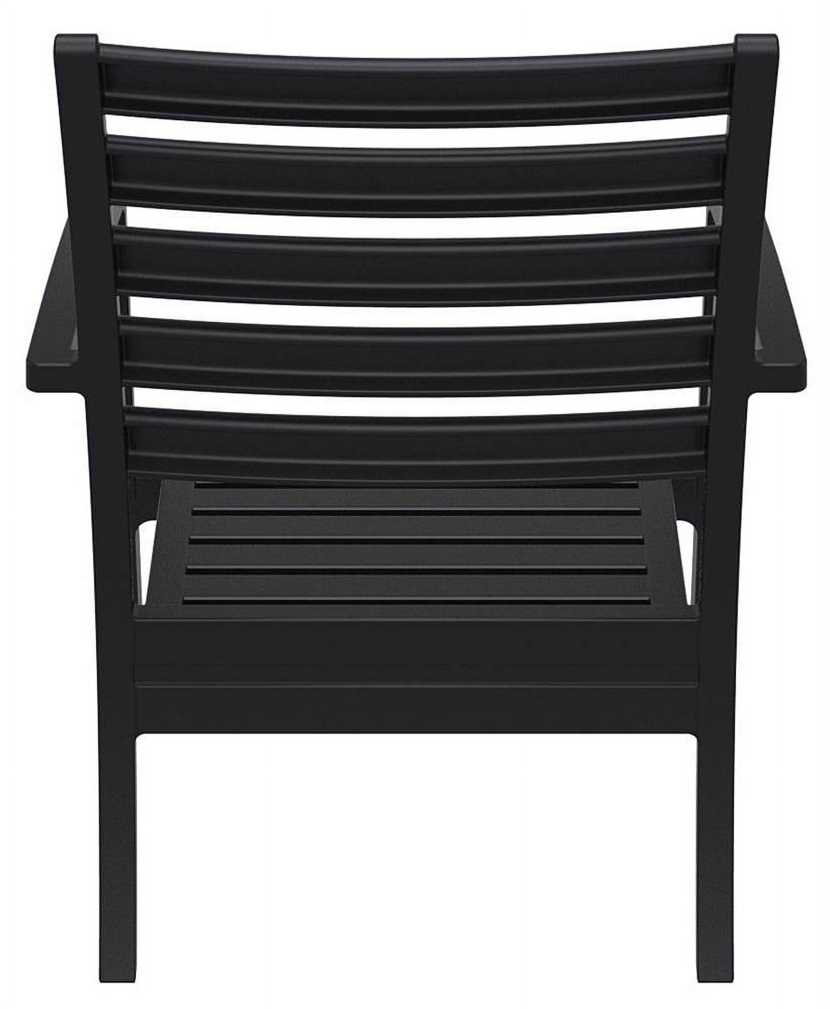 Siesta ISP004-BLA-CCH Artemis XL Outdoor Club Chair with Sunbrella Charcoal Cushion - Black -  set of 2 - image 3 of 4