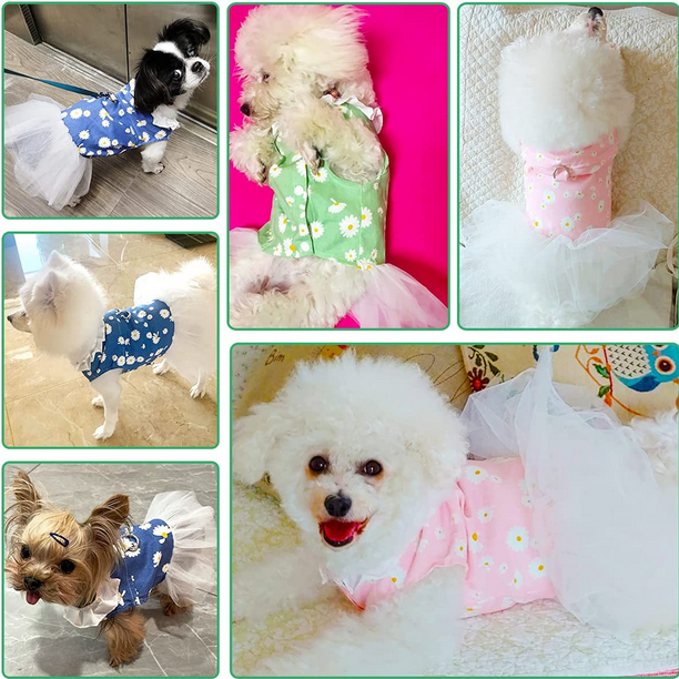Daisy Floral Dog Dress Harness for Small Girl Puppies Walmart