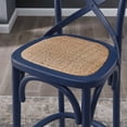 thumbnail image 2 of Modway Gear 43.5" Rattan and Elm Wood Bar Stool in Midnight Blue Finish, 2 of 10