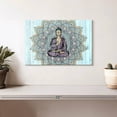 thumbnail image 2 of Elephant Stock Buddha In Meditation Wall Art - Horizontal Canvas Wall Art - Living Room Wall Decor - Wellness Canvas - Yellow And Blue Decor - 12" x 8", 2 of 8