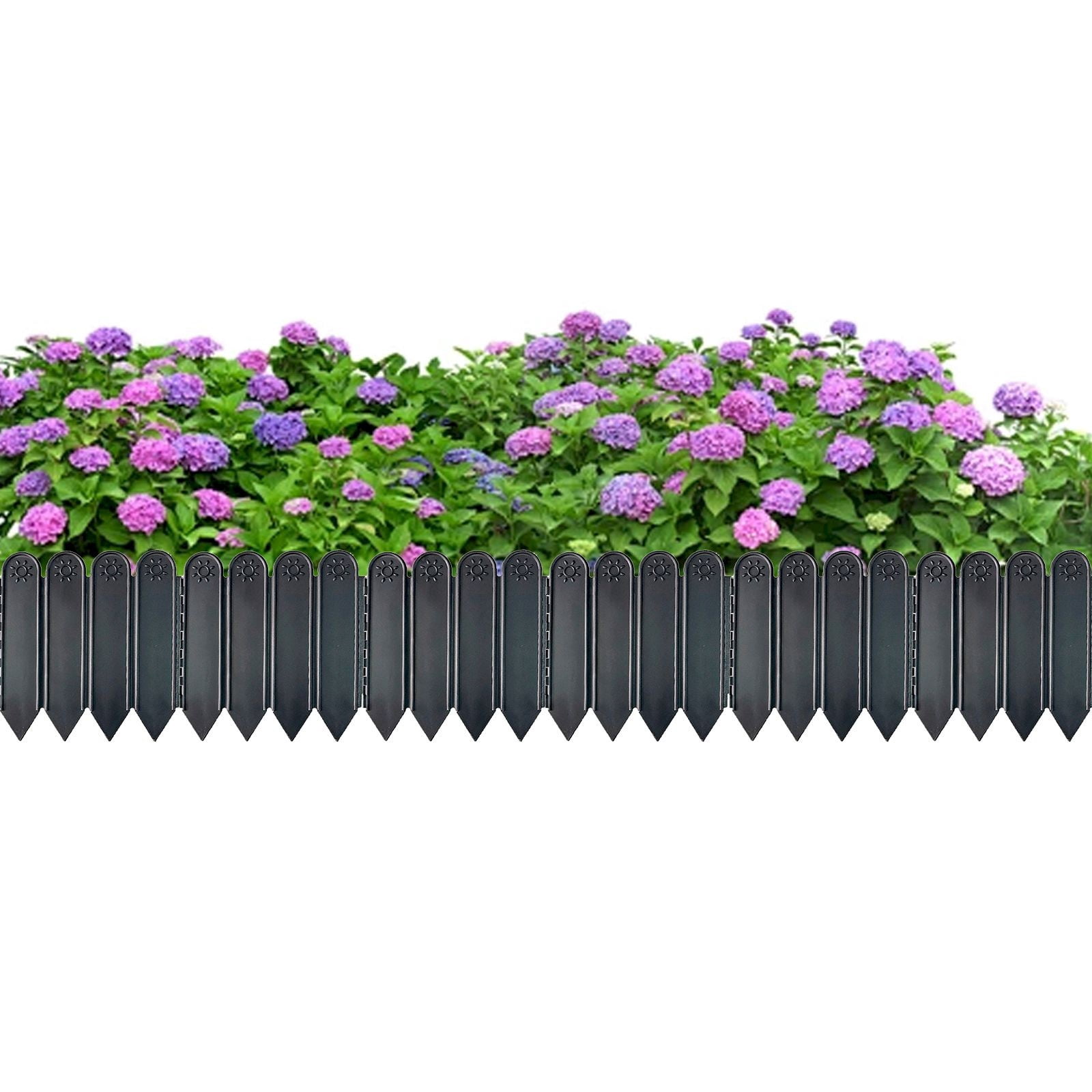NEGZHI 10-Pack Plastic Garden Border Fence (7.87"x5.9"): Decorative Picket Fence Panels for Flowerbeds, Paths & Plant Yards - Easy-Insert Landscape Edging