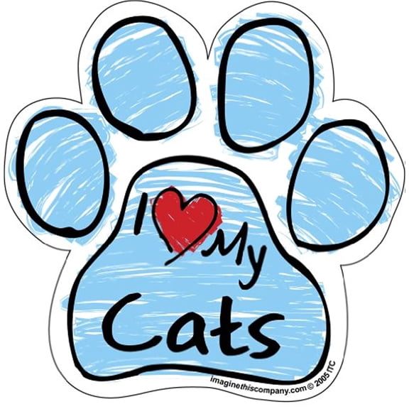 Imagine This Scribble Paw Magnet, Cats