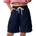thumbnail image 2 of Girl's Wide Leg Shorts Cargo Casual Shorts Elastic Summer Bottoms with Pockets 5 16 Years Gymnastics Shorts for Girls 4t 13-14 Years, 2 of 9