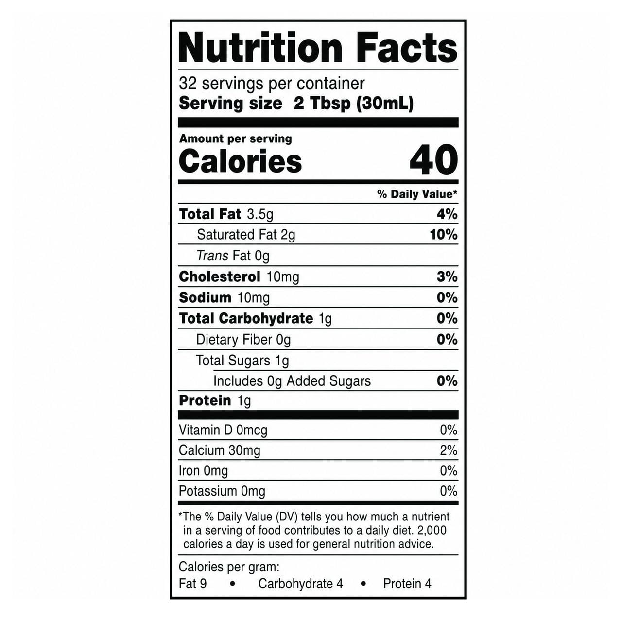 Great Value Organic Half and Half, 32 fl oz