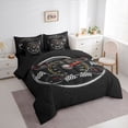 thumbnail image 2 of Castle Fairy Retro Speedometer Twin Bedding Sets 7-Piece for Teens, Race Flag Print Bedding Comforter Set for Bedroom, Black Red,Black Reversible, 2 of 7