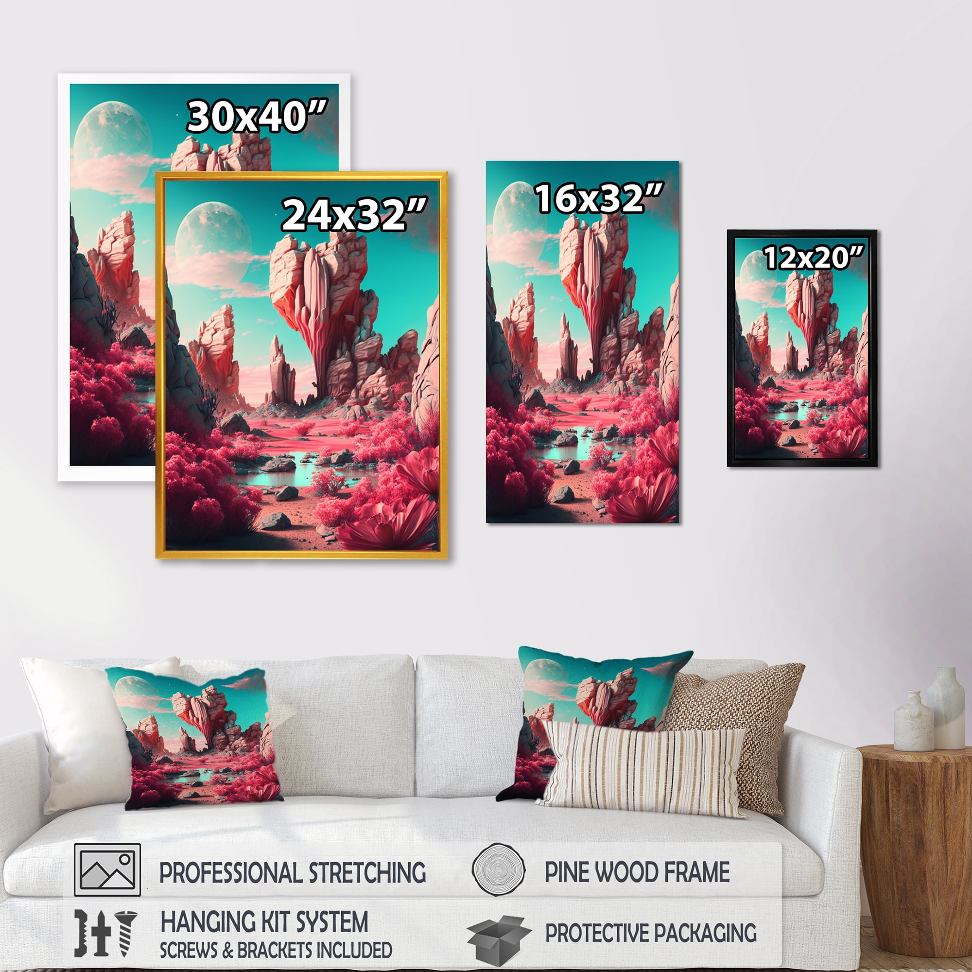 Designart Rock Formation In Desert Canvas Wall Art