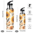 thumbnail image 2 of Yayeee 33oz Insulated Water Bottle Double Wall Stainless Steel with Flip Straw Lid, Watercolor Sunflowers and Leaves, 2 of 7