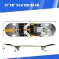 thumbnail image 3 of Complete Skateboards for Beginners,7 Layer Canadian Maple Double Kick Deck,31''Pro Cruiser Car Black skate Board, 3 of 5