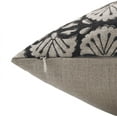 thumbnail image 4 of Fabdivine Block Print Throw Pillow Cover, 22x22 Inch Thick Linen Handmade Cushion Cover, Floral Print Boho Design Black Pillow Cover for Sofa and Couch, 4 of 5