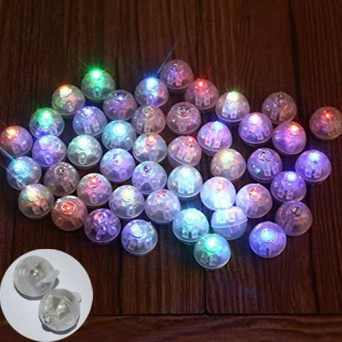 50 pcs Multicolor LED Balloon Light,Round Led Flash Ball Lamp for Decoration 