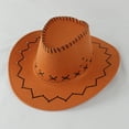 thumbnail image 3 of Stylish Leather Cowboy Hat For Kids Western Themed Parties Dress Up Halloween Accessories Kids Winter Hats Children Knit Warm Caps, 3 of 3