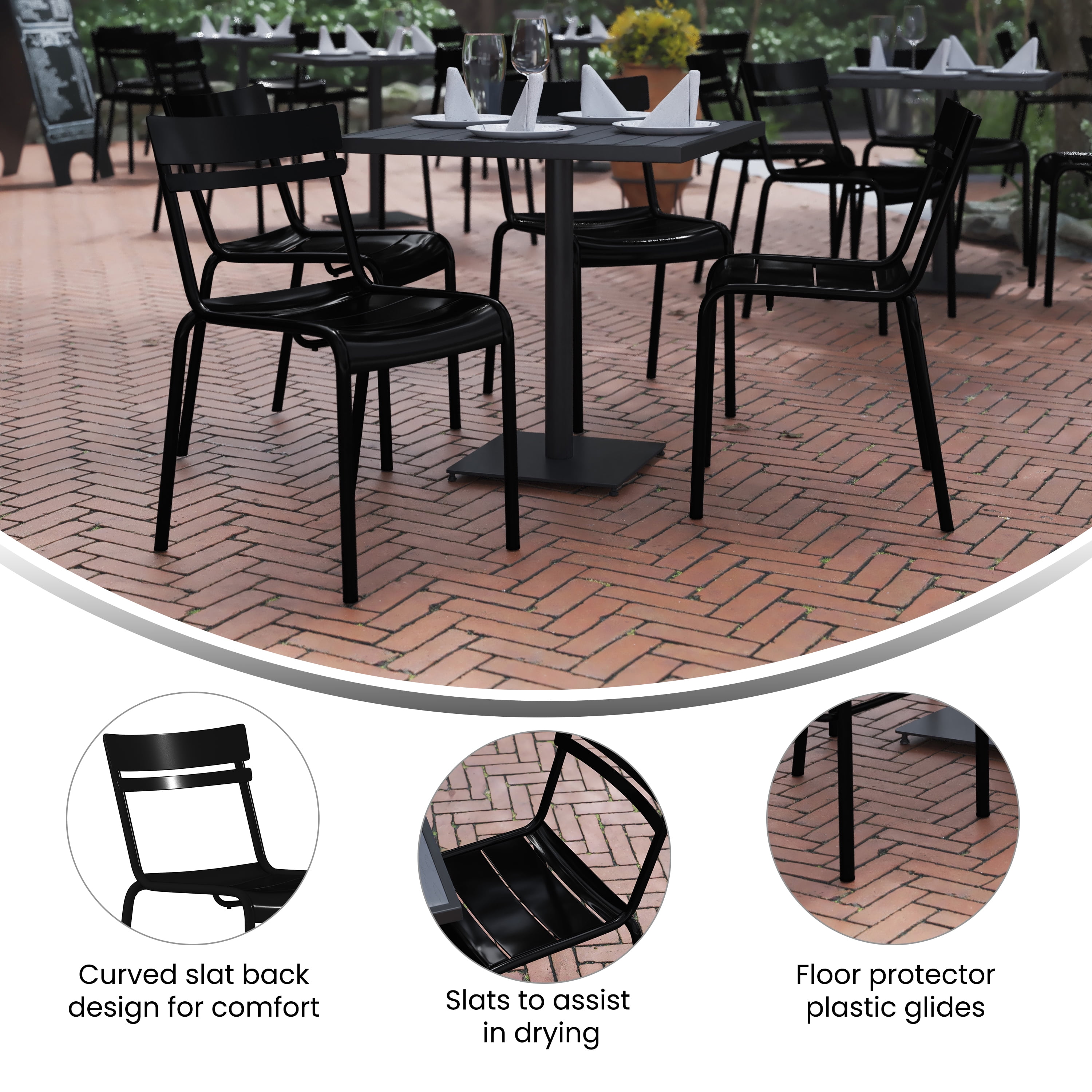 Flash Furniture Nash Commercial Grade Steel Stack Chair Indoor