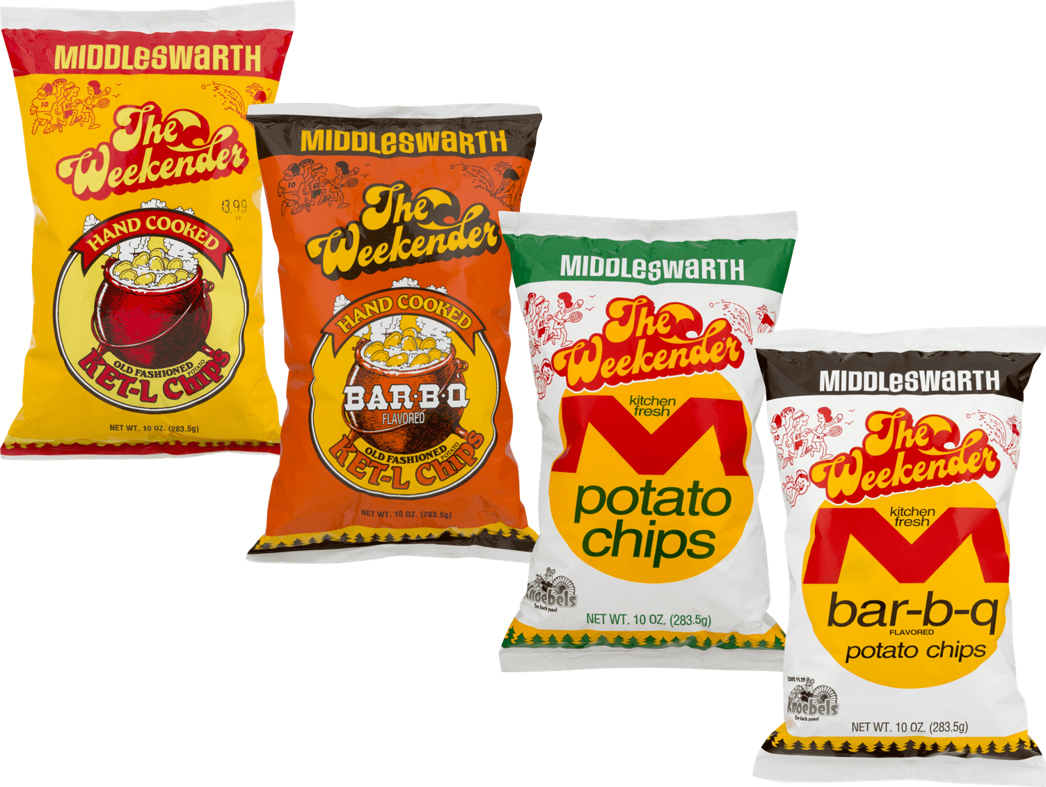 Middleswarth Weekender Kitchen Fresh And Ketl Potato Chips Variety 4 Pack 9 Oz Bags 2966