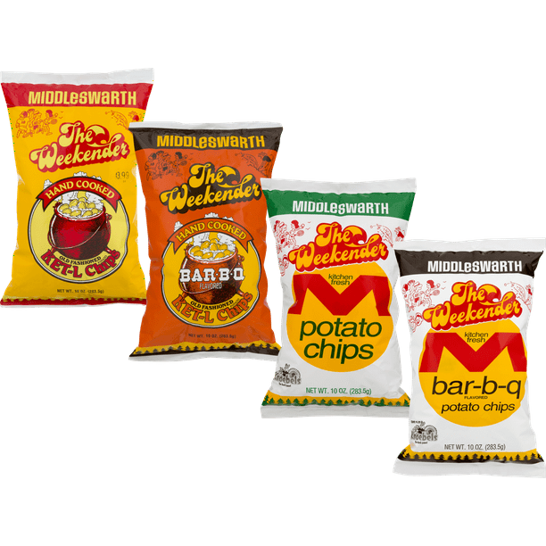 Middleswarth Weekender Kitchen Fresh & Ket'l Potato Chips Variety 4