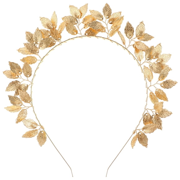Fashion Shiny Leaves Headband Roman Goddess Headpiece Tiara Elegant Leaves Headdress for Women Girls