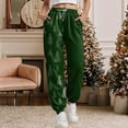 thumbnail image 2 of TTUHYWXI Christmas Womens Pajama Pants Casual Comfy Sleepwear Wide Leg Drawstring Bottoms with Pockets (Dark Green, 3XL), 2 of 5